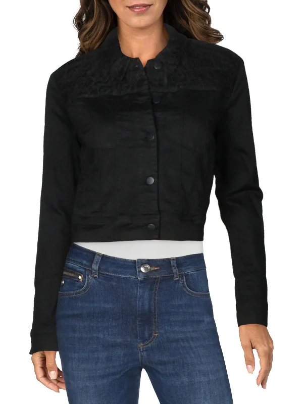 Harlow Womens Jean Cropped Denim Jacket