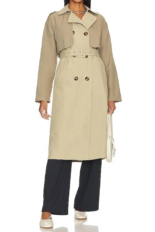 Lucena Trench Coat In Khaki