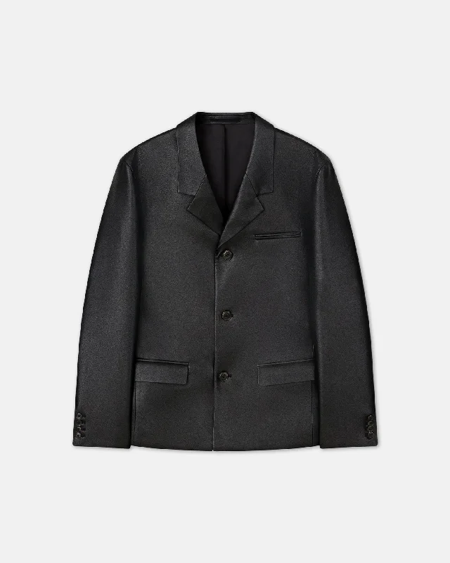 Rox - Regenerated Leather Blazer - Black