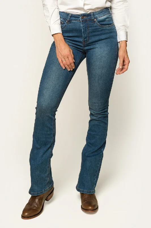 Penny Womens High Rise Bootleg Jean - Vintage Blue Wash