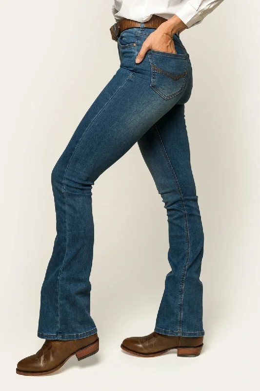 Penny Womens High Rise Bootleg Jean - Vintage Blue Wash