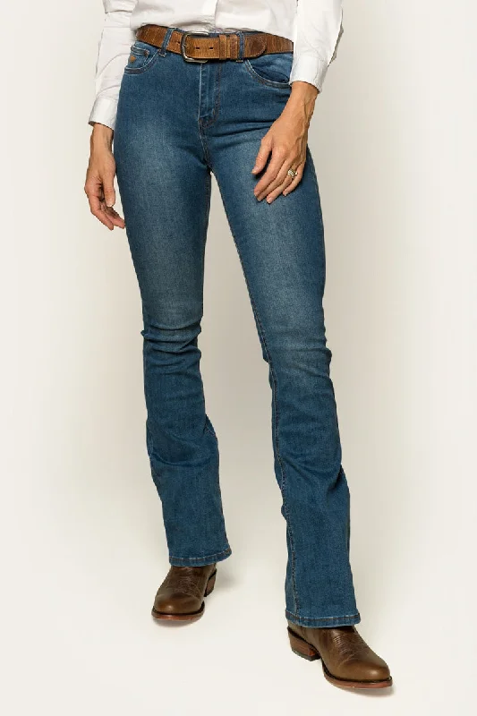 Penny Womens High Rise Bootleg Jean - Vintage Blue Wash