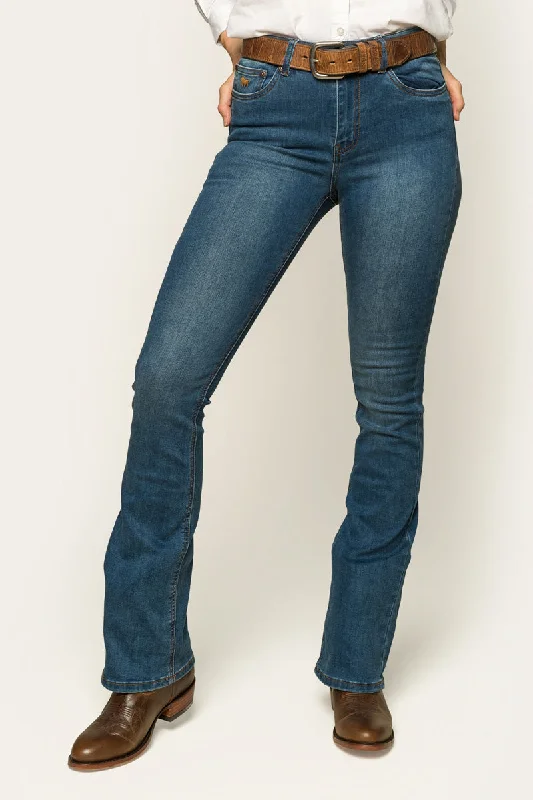 Penny Womens High Rise Bootleg Jean - Vintage Blue Wash