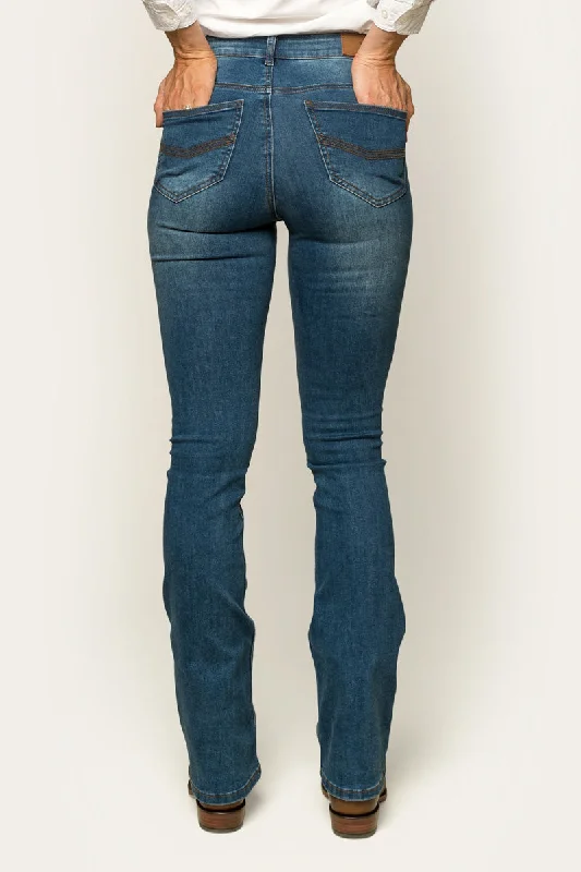 Penny Womens High Rise Bootleg Jean - Vintage Blue Wash