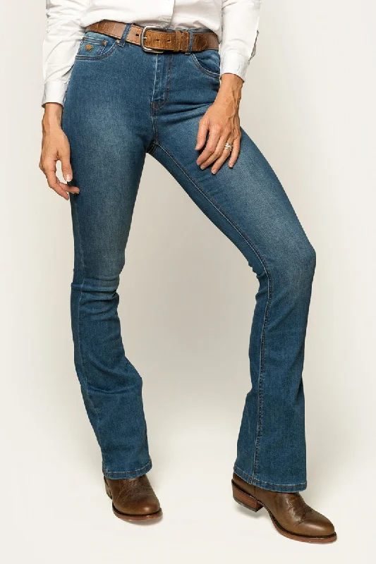 Penny Womens High Rise Bootleg Jean - Vintage Blue Wash