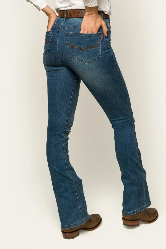 Penny Womens High Rise Bootleg Jean - Vintage Blue Wash