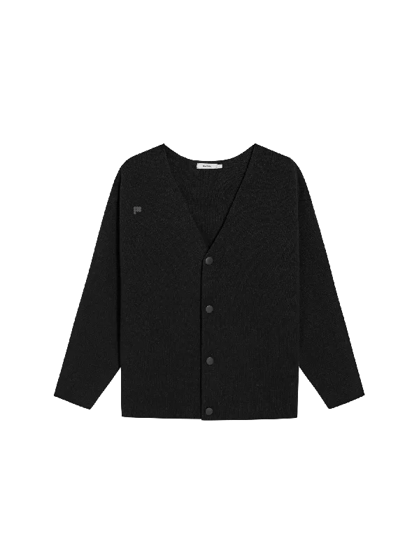 Recycled Cashmere Cardigan—black