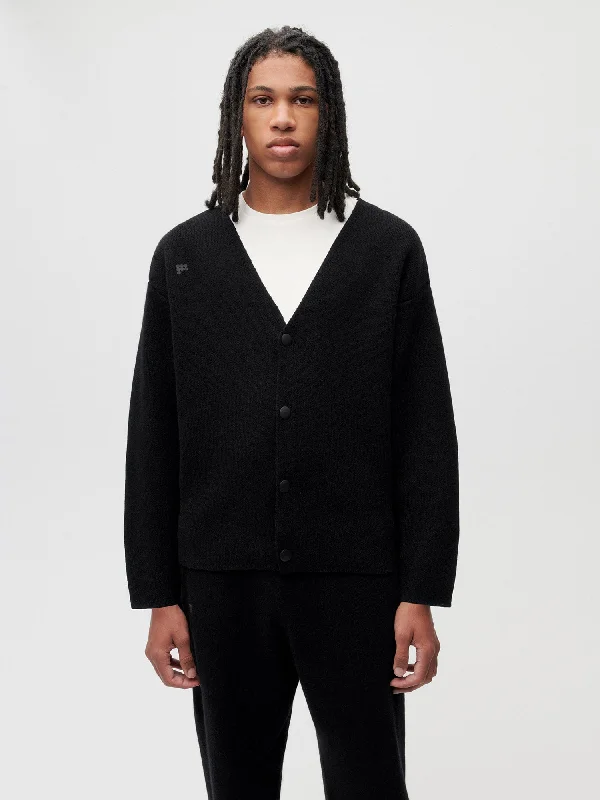 Recycled Cashmere Cardigan—black