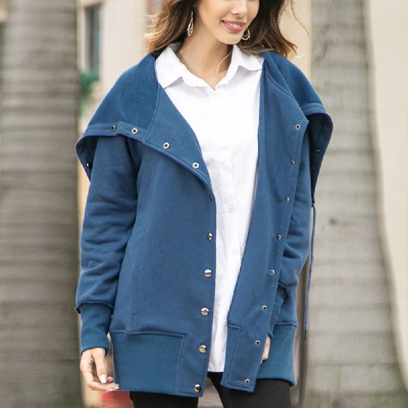 Snap Button Sweatshirt Jacket