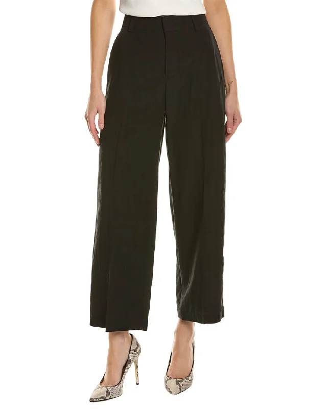 Vince Mid-Rise Sculpted Wool-Blend Crop Pant