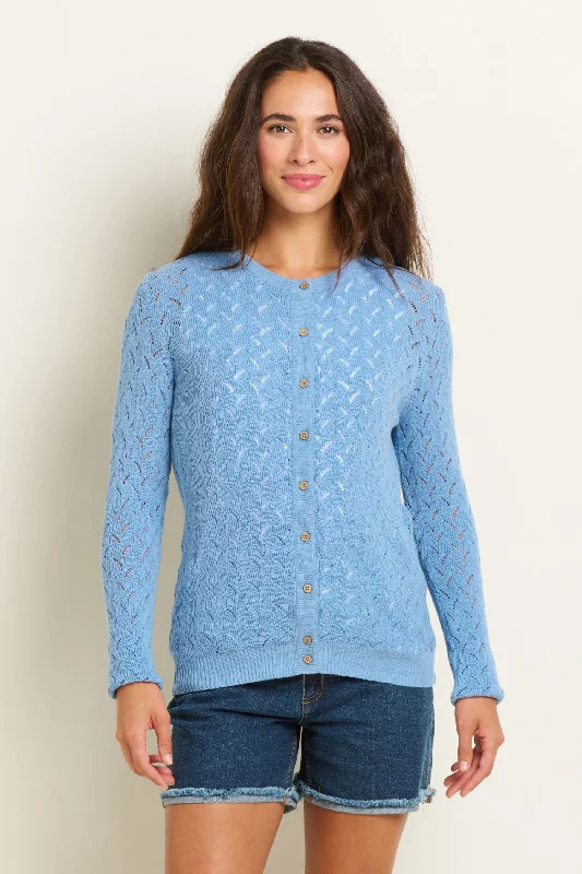 Wave Pointelle Knitted Cardigan