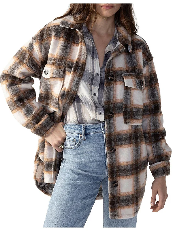 Womens Plaid Warm Wool Coat