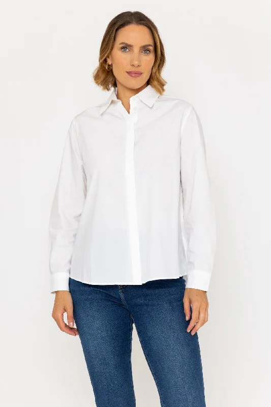 Cotton Poplin Shirt in White