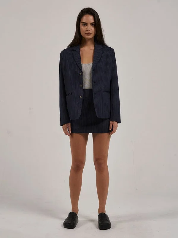 Gabrielle Pinstripe Blazer - Station Navy