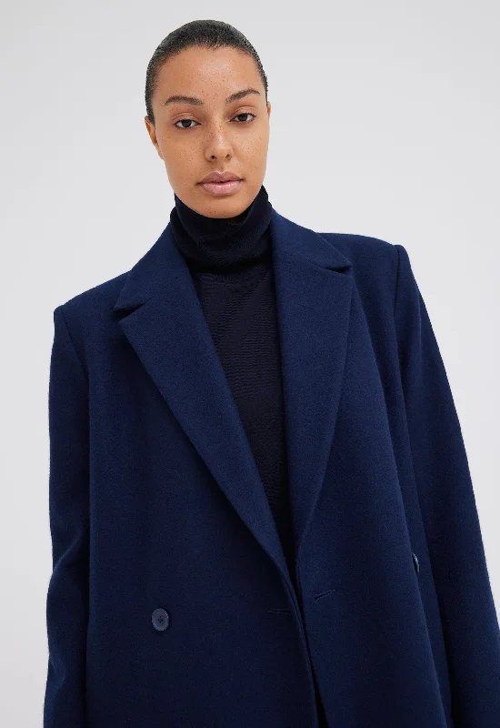 Howell Merino Wool Coat - Darkest Navy