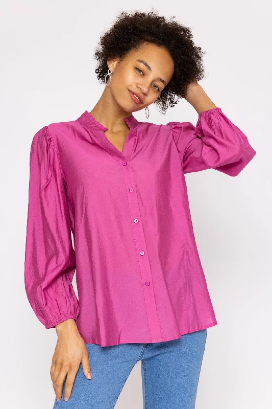 Long Sleeve Spring Blouse in Pink