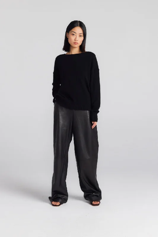 Essential Cashmere Relaxed Crewneck - Black