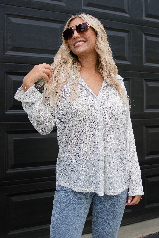 RESTOCK: When You See Me Button Down-Silver