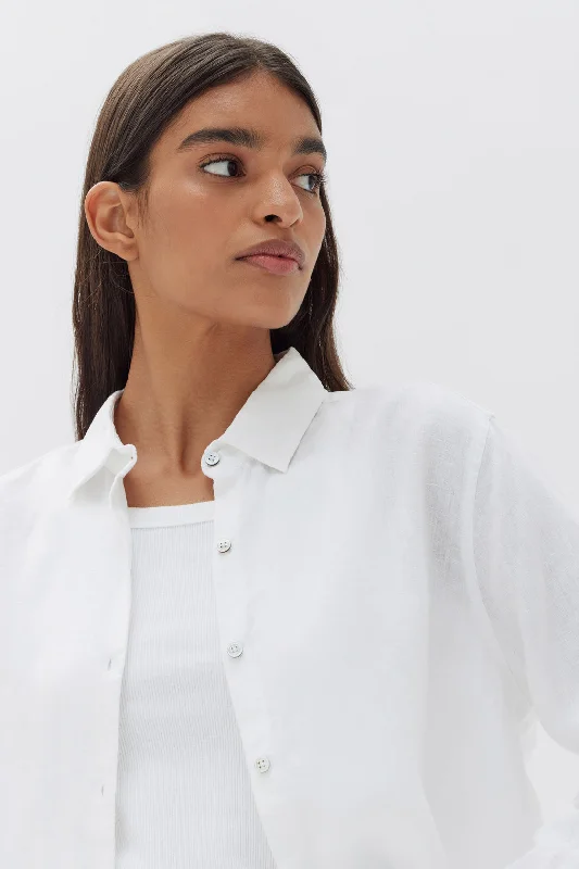 Assembly Label - Xander Linen Shirt, White