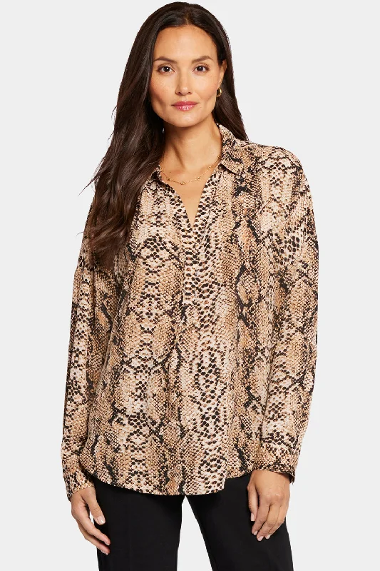 Becky Blouse - Victorian Python Pink Taupe