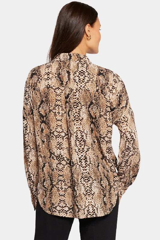 Becky Blouse - Victorian Python Pink Taupe