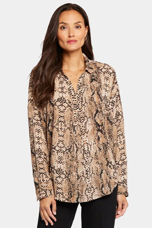 Becky Blouse - Victorian Python Pink Taupe