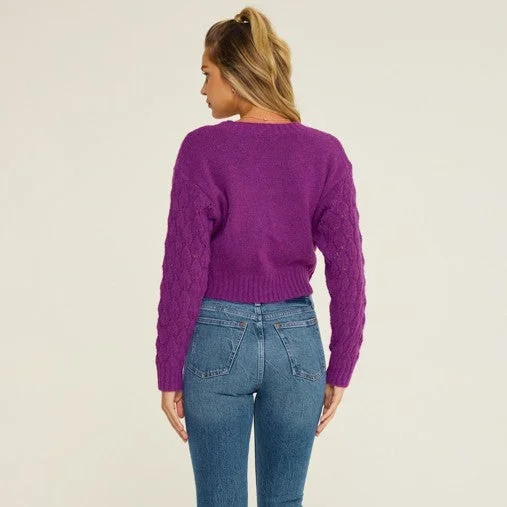 Knit Wrap Sweater (Violet Night)