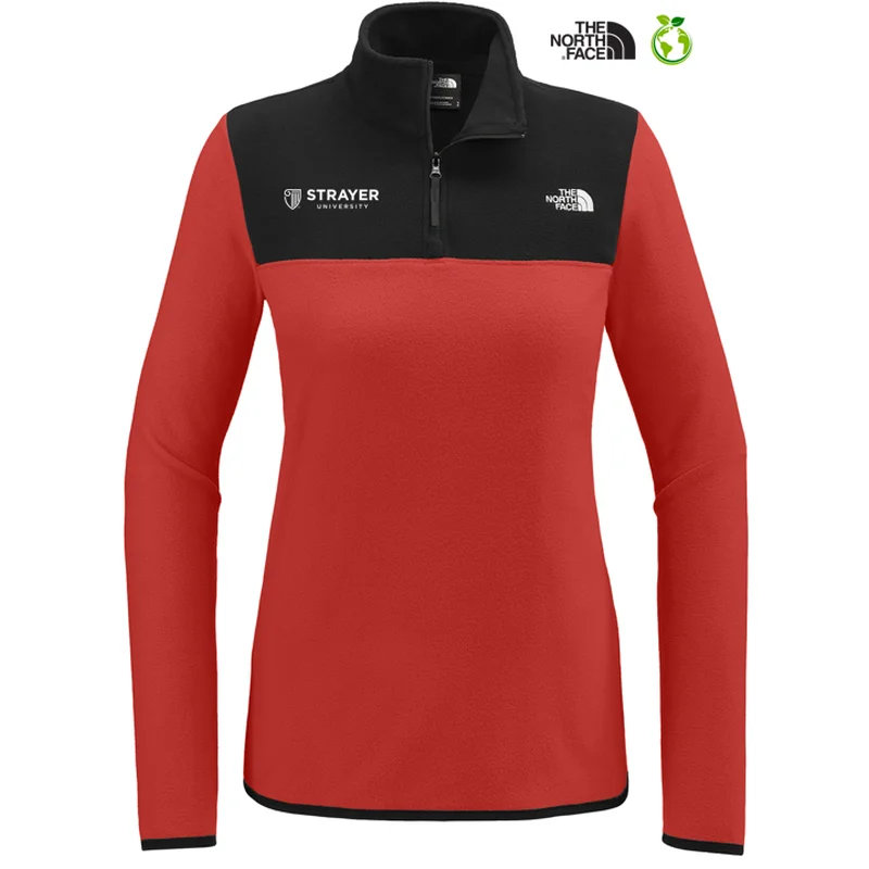 NEW STRAYER The North Face® Ladies Glacier 1/4-Zip Fleece - Rage Red / TNF Black