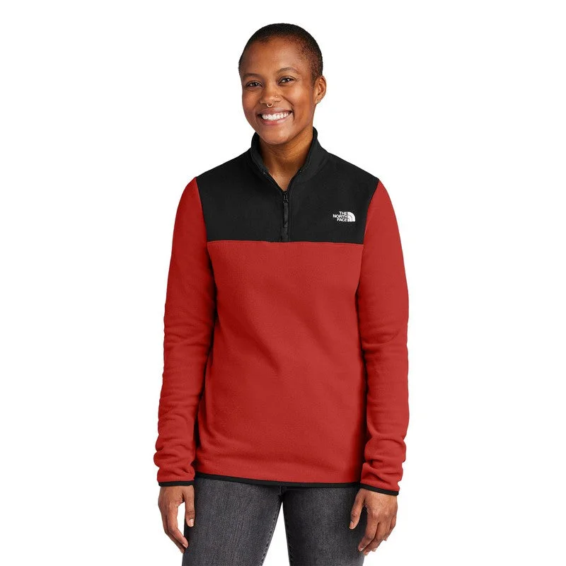 NEW STRAYER The North Face® Ladies Glacier 1/4-Zip Fleece - Rage Red / TNF Black