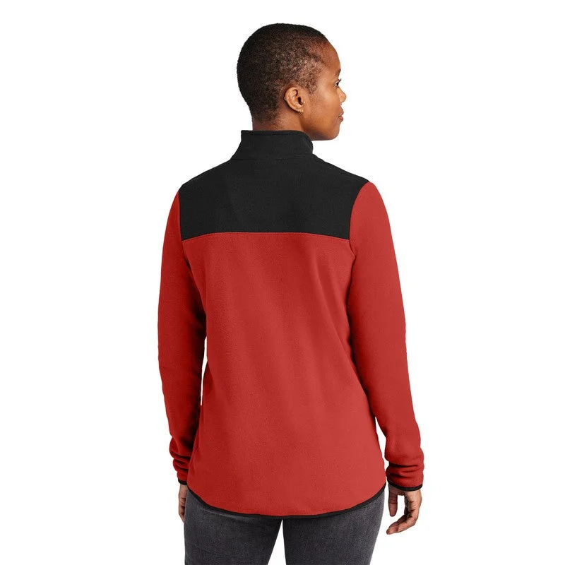 NEW STRAYER The North Face® Ladies Glacier 1/4-Zip Fleece - Rage Red / TNF Black