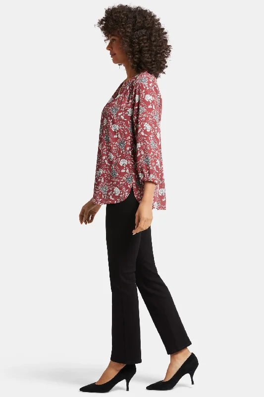 Pintuck Blouse - Wine Ridge