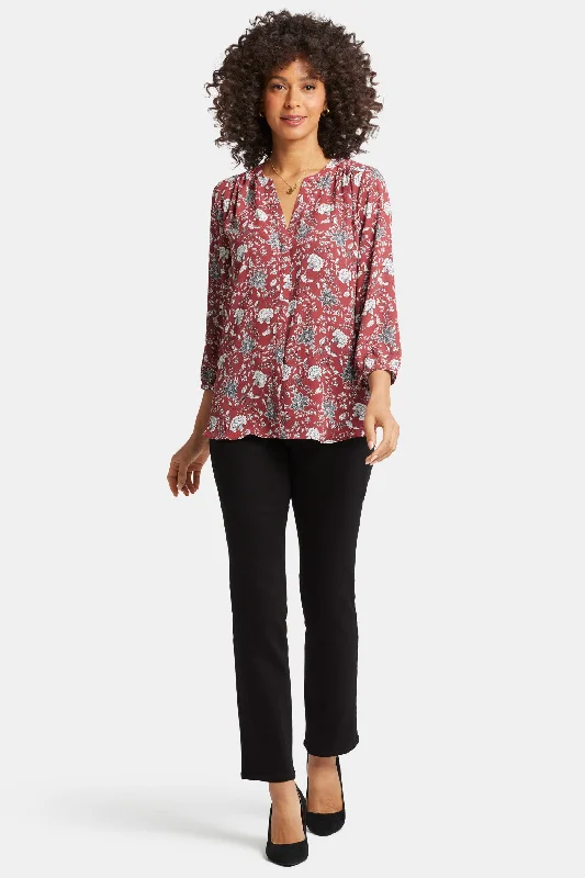 Pintuck Blouse - Wine Ridge