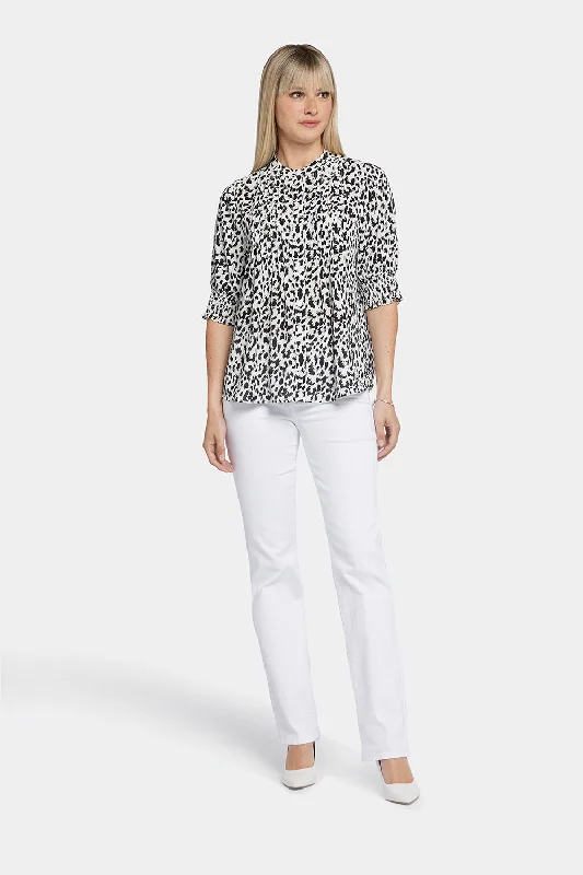 Pleated Short Sleeved Blouse - Gato