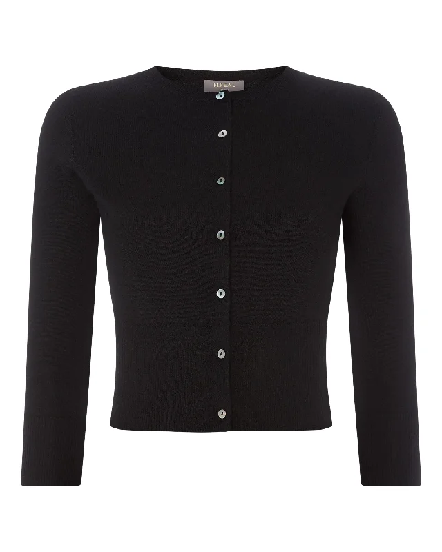 Women's Darcie Superfine Cashmere Cropped Cardigan Black