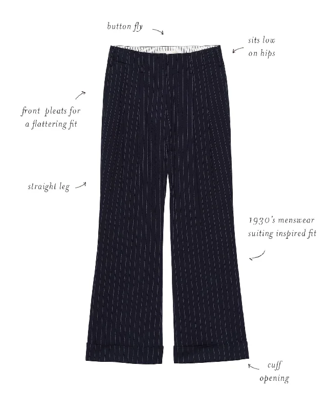 The Tradesman Pant. -- Navy Pin Stripe