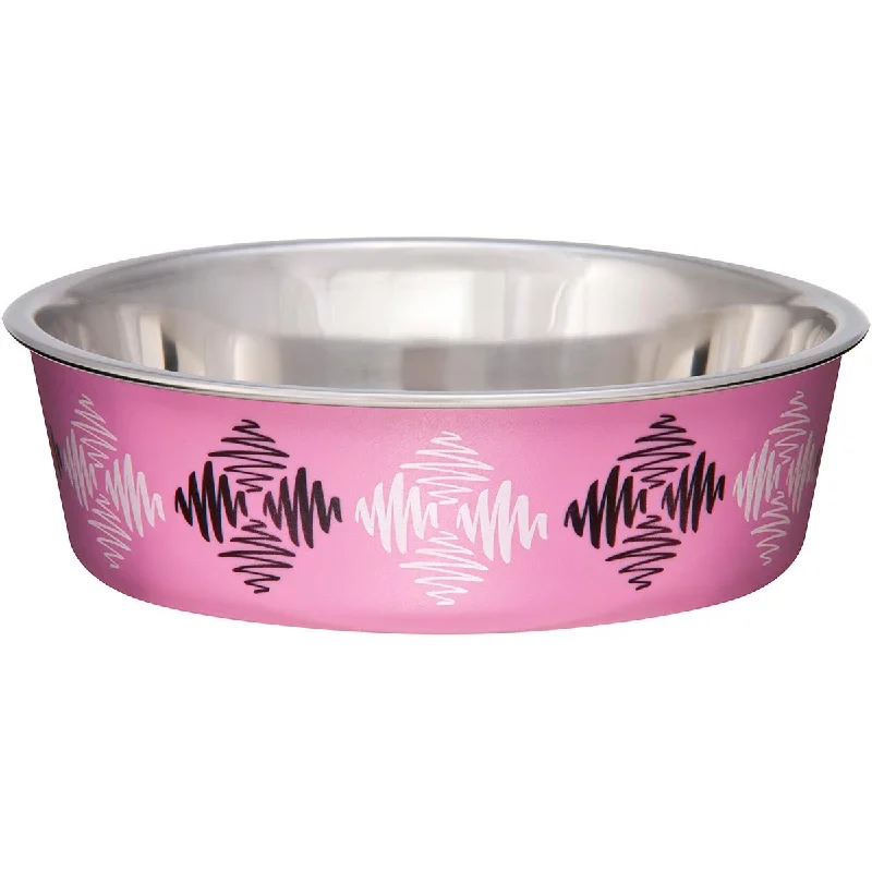 Loving Pets Bella Bowl - Argyle Pink