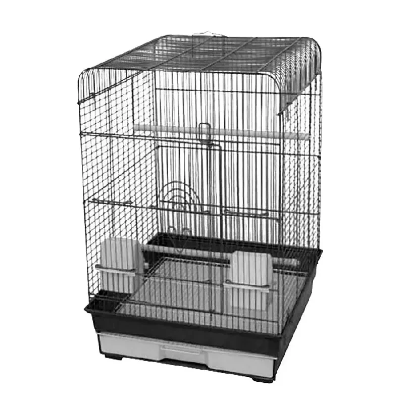 A & E Cages Light Wire Flat Top Cage Black/White Case of 2