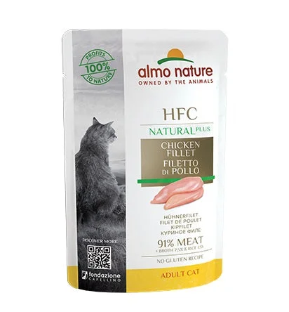 ALMO NATURE HFC Natural Plus, pileći file, vrećica za mačke, 55g