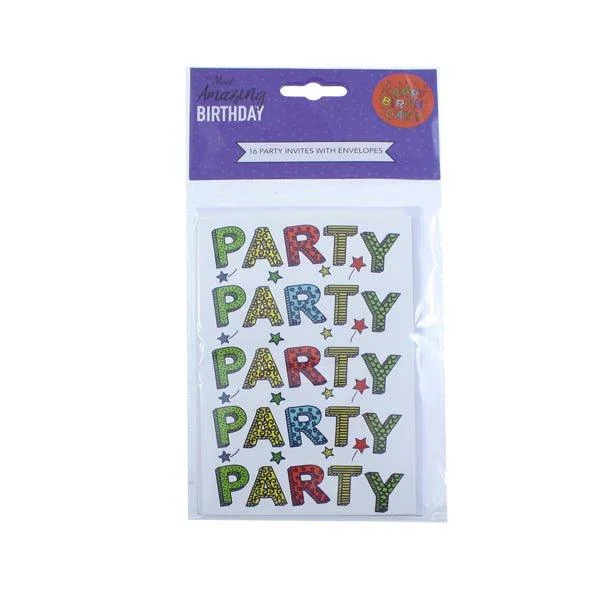 Amazing Birthday Party Invites Blast 16 Pk