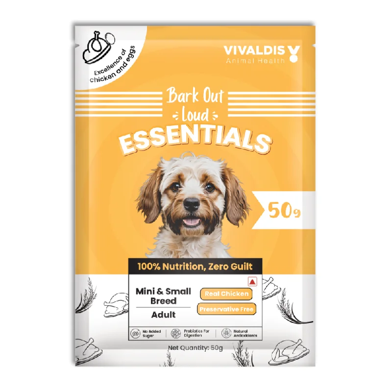 Bark Out Loud Essentials Real Chicken Mini and Small Breed Adult Dog Dry Food (50g)