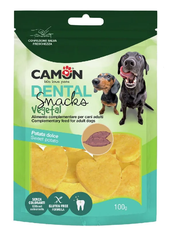 CAMON Dentalna poslastica za pse, srca s batatom, 100g