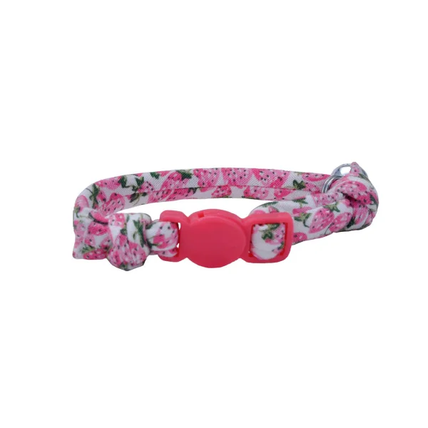 COASTAL Li'l Pals Adjustable Round Breakaway Kitten Collar, Strawberries