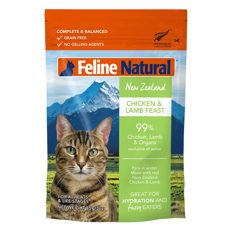 FELINE NATURAL New Zealand Chicken and Lamb Feast Pouch, 85g (3oz)