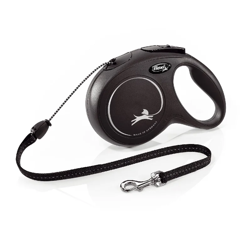 Flexi Classic Cord Retractable Dog Lead Black Medium (5m)