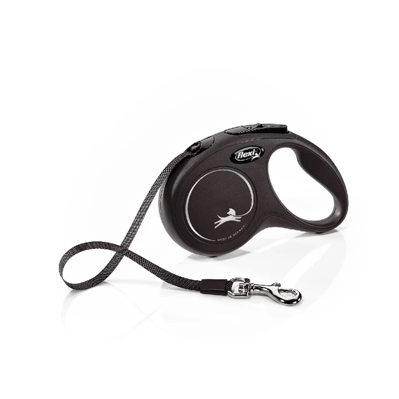 Flexi Classic Tape Retractable Dog Lead Black Medium (5m)