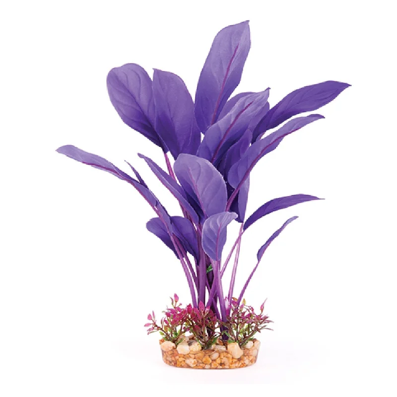 Kazoo Aquarium Artificial Plant Purple or Orange Silk with Thin Leaves Large