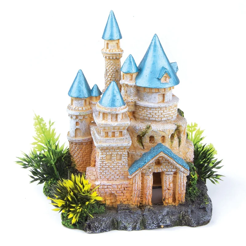 Kazoo Castle with Blue Roof Fish Tank Ornament