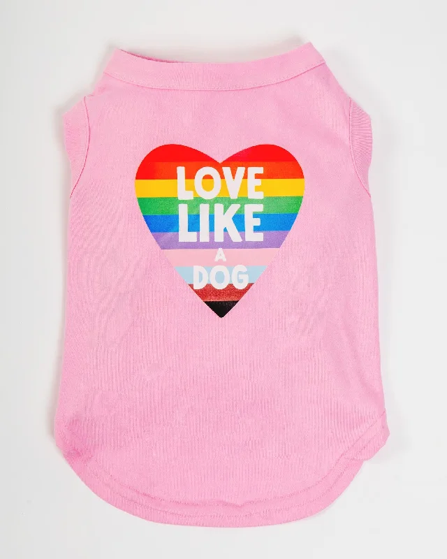 Love Like a Dog Tank Top in Pride Pink