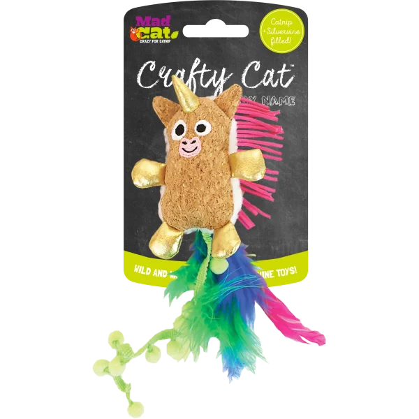 MAD CAT Crafty Cat Prancing Pom Unicorn Toy