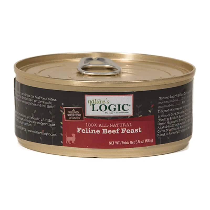 NATURE'S LOGIC Feline Beef Feast Pâté, 156g (5.5oz)